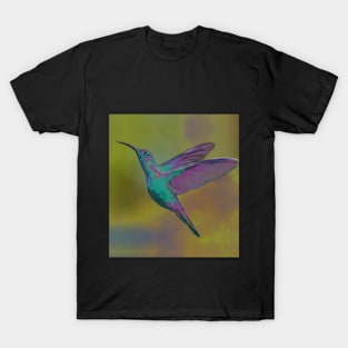 Hummingbird on Yellow T-Shirt